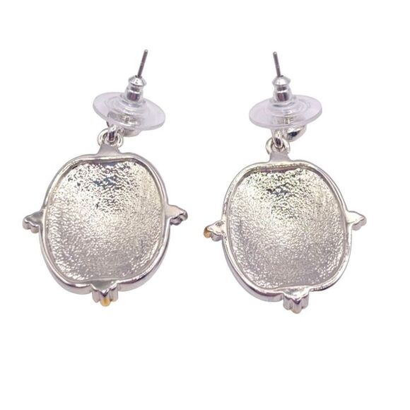 Mixed metal antique tone dangle earrings - Picture 3 of 4